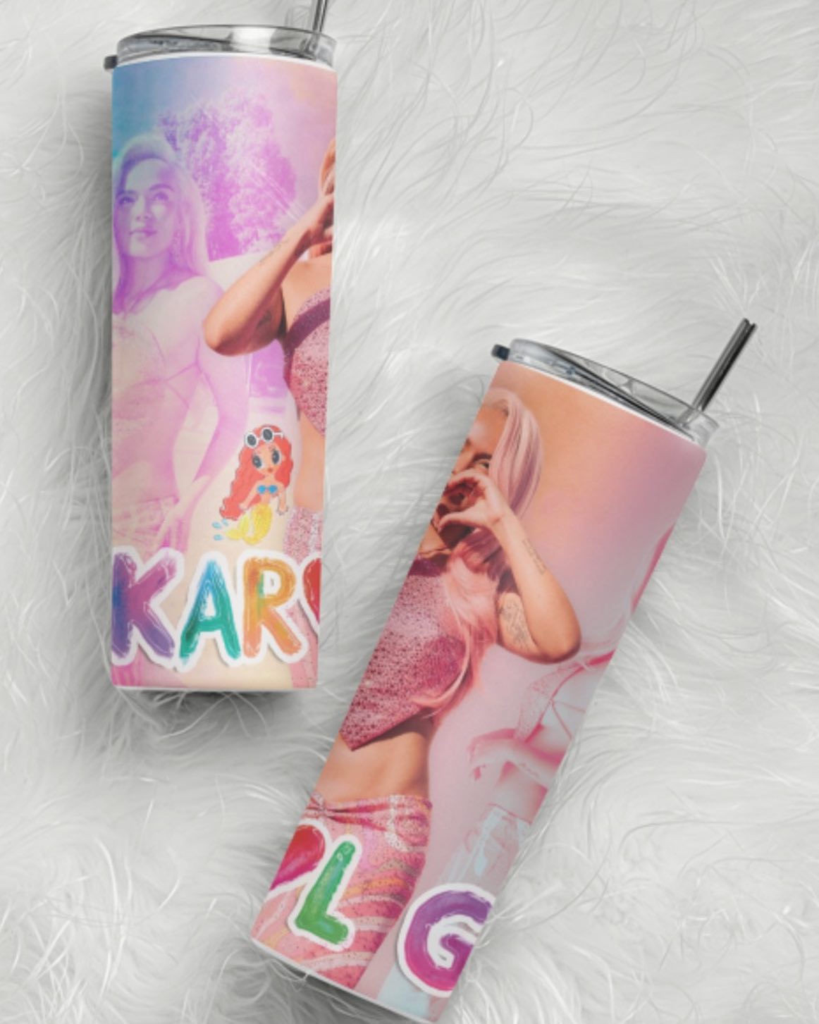 Pastel Karol G 20oz Skinny Metal Tumbler
