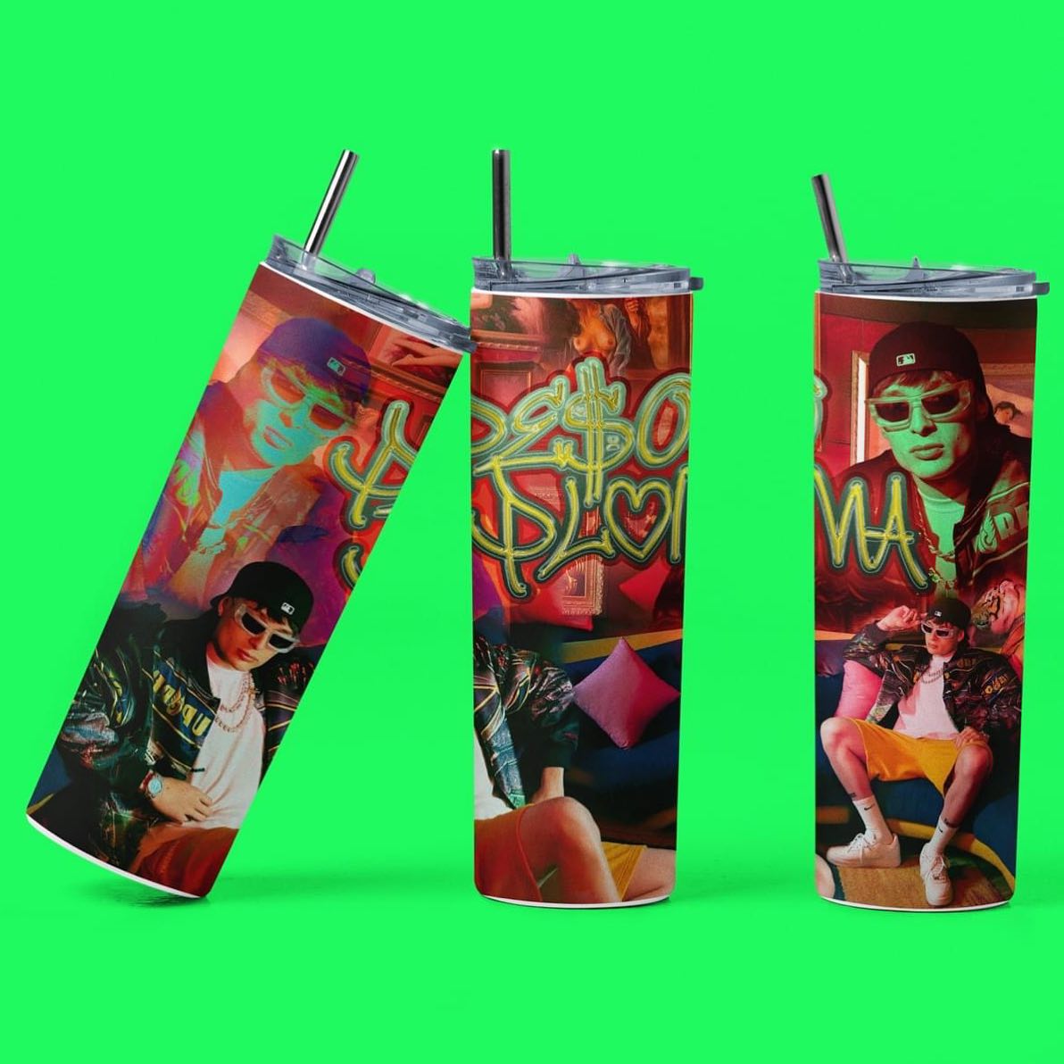 Green Peso Pluma 20oz Skinny Metal Tumbler