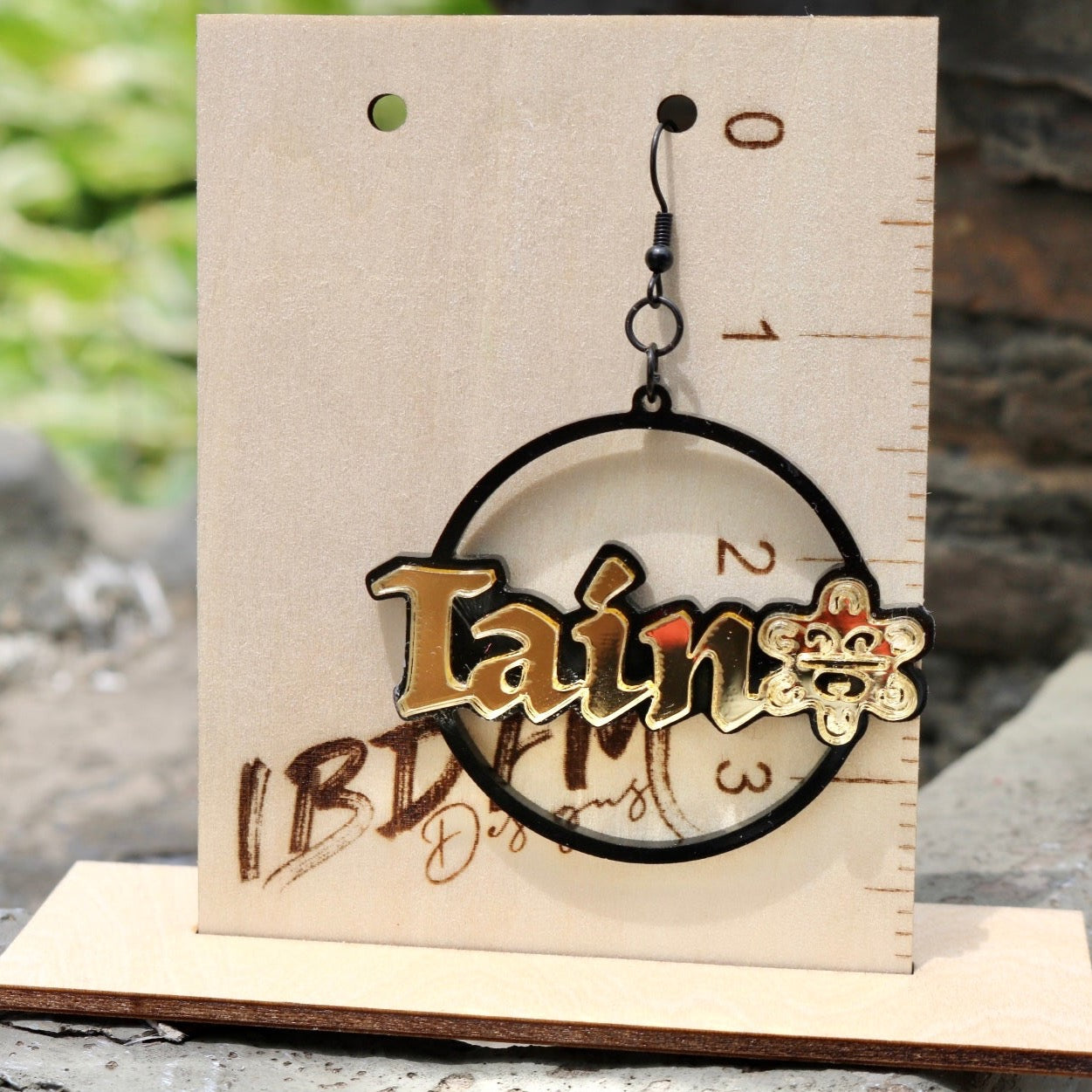 Acrylic Taino Hoop Earrings