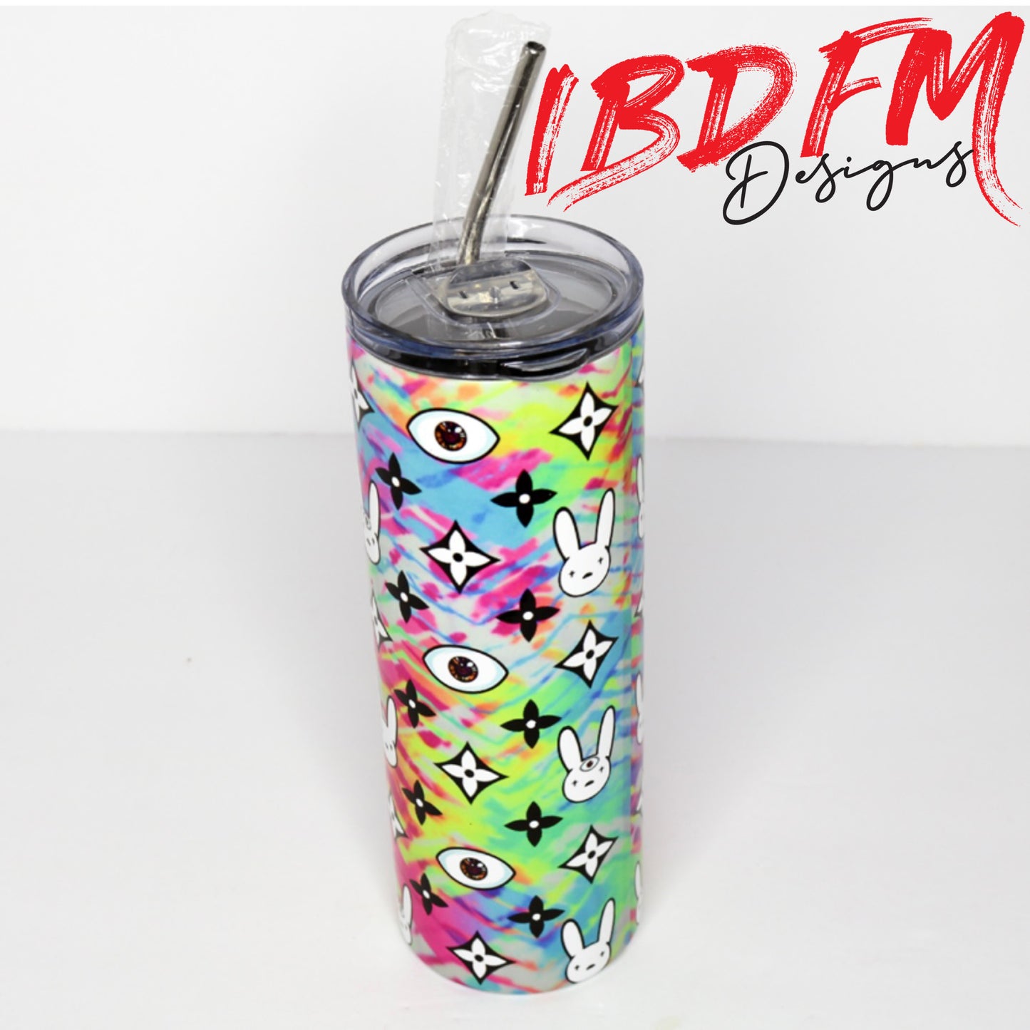Bad Bunny Colorful Metal Tumbler