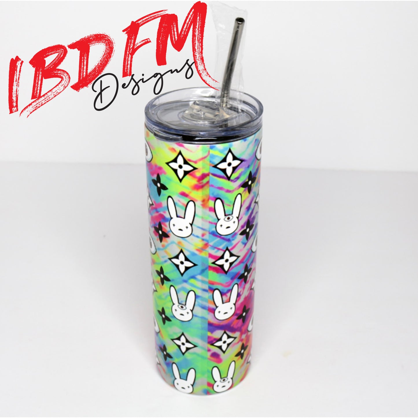 Bad Bunny Colorful Metal Tumbler