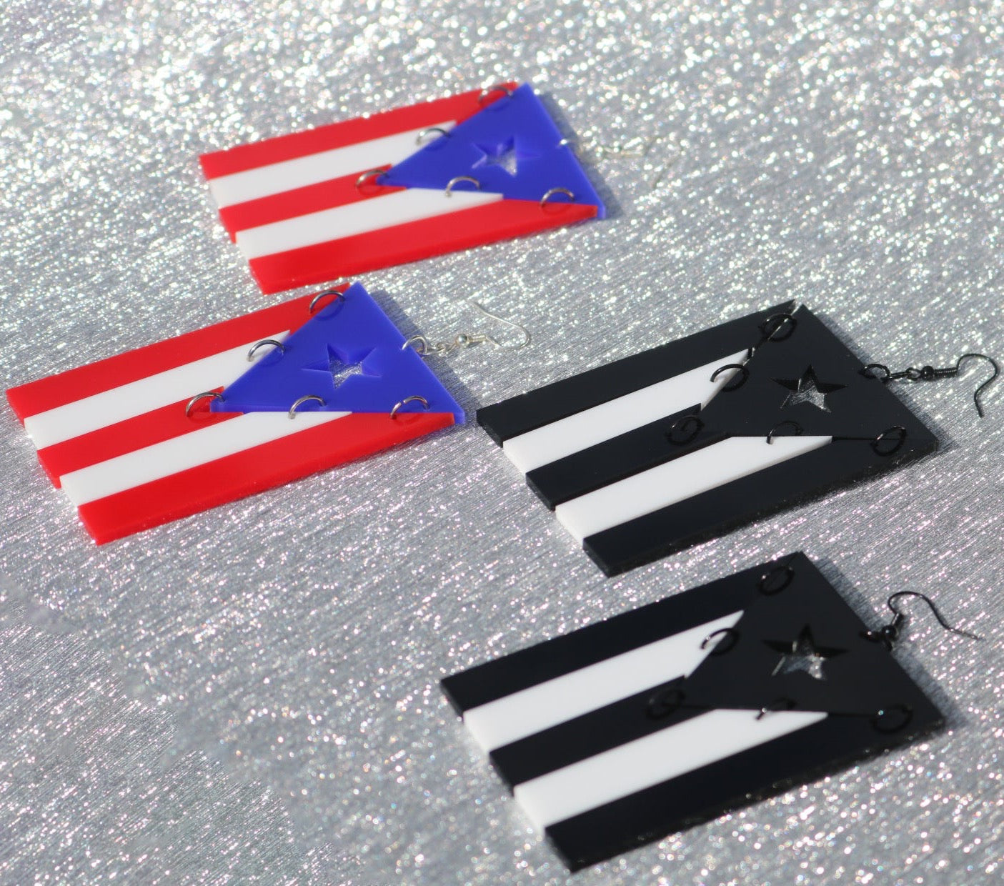 PR Flag Acrylic Dangle Earrings