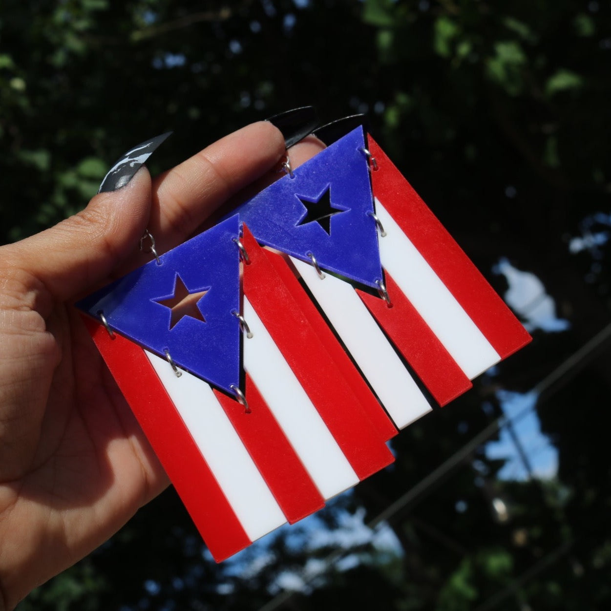 PR Flag Acrylic Dangle Earrings