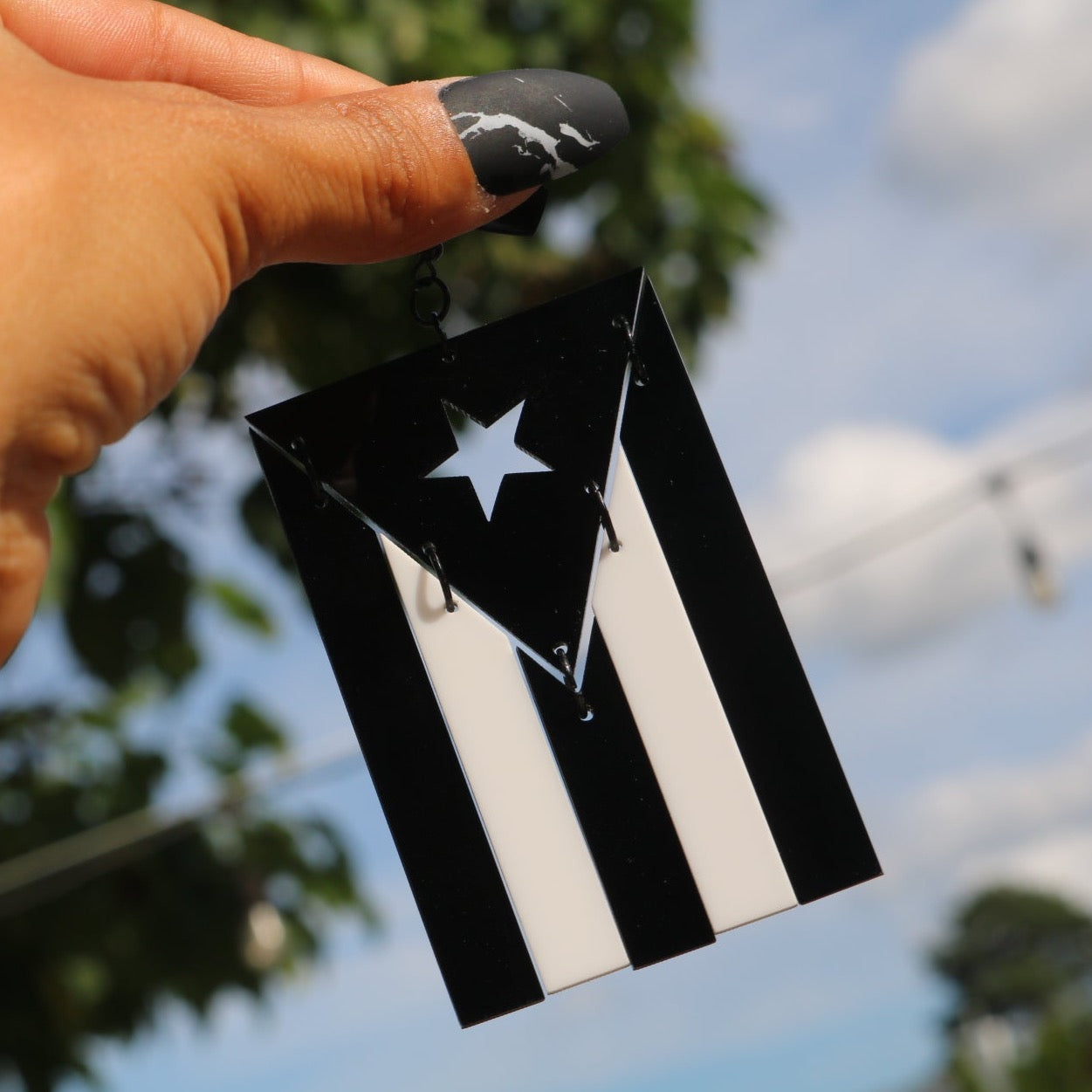PR Flag Acrylic Dangle Earrings