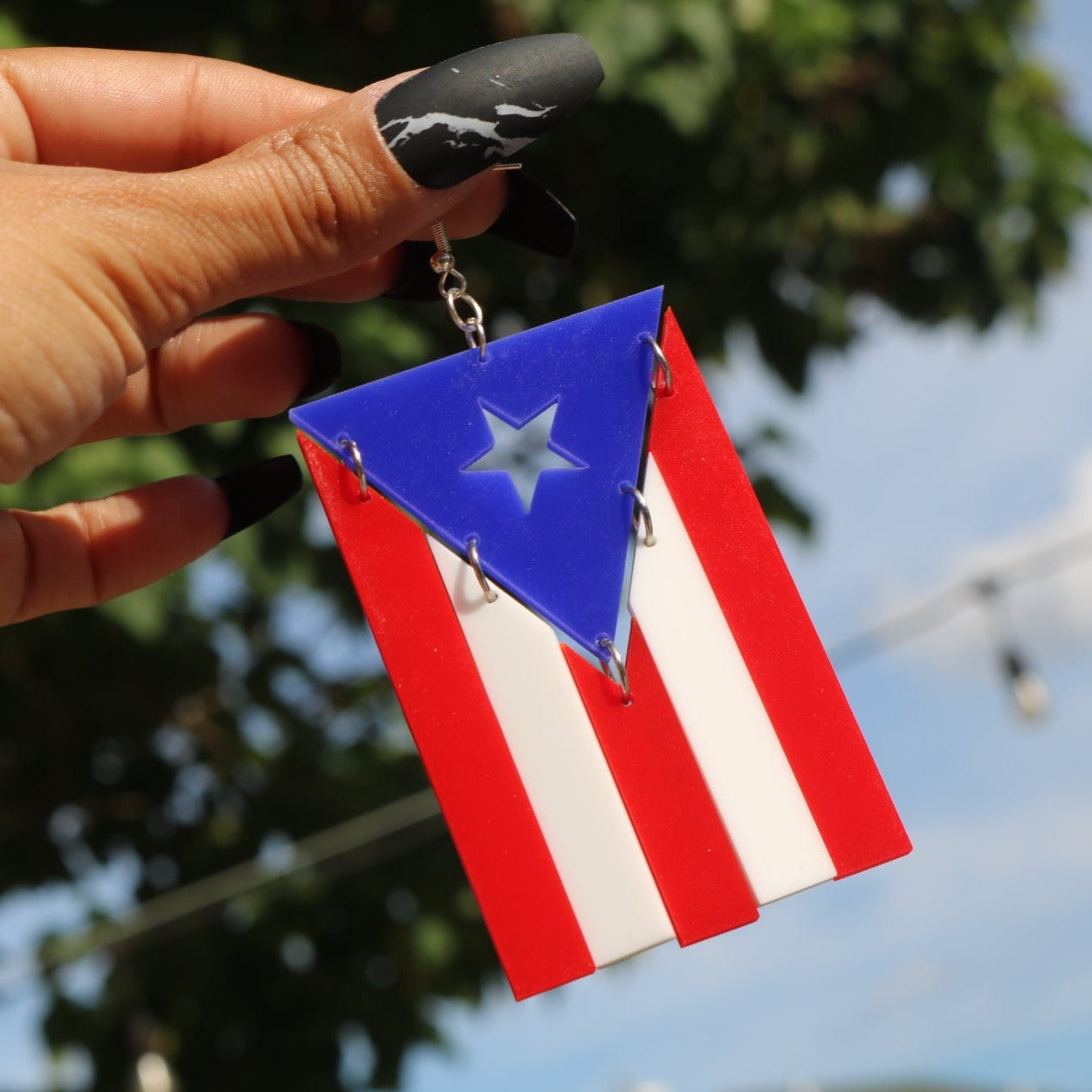 PR Flag Acrylic Dangle Earrings