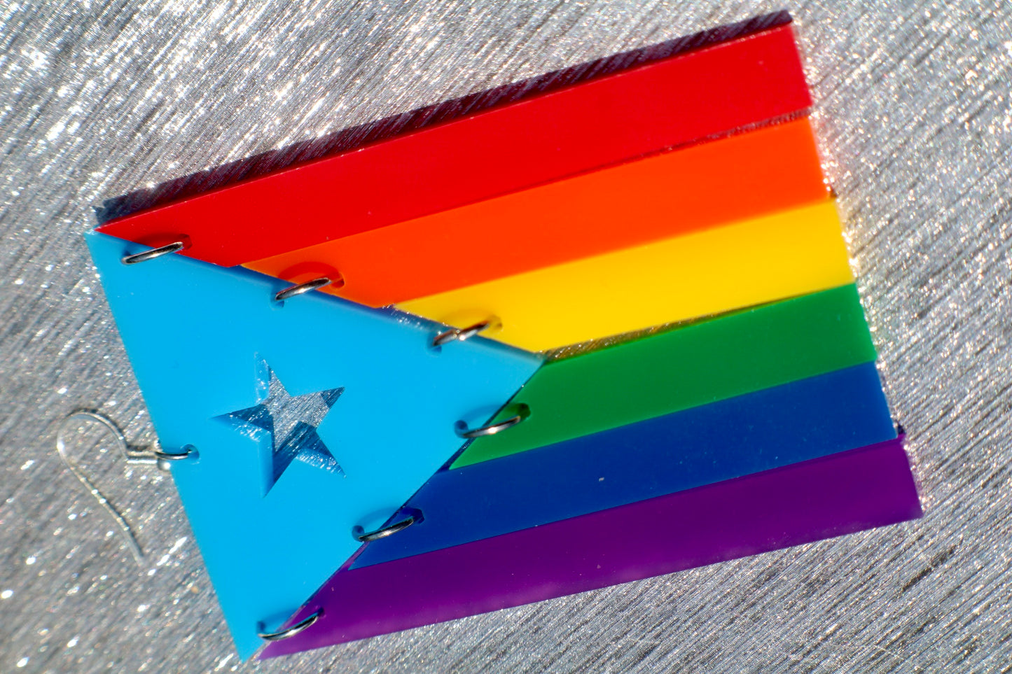 PR Flag Acrylic Dangle Earrings