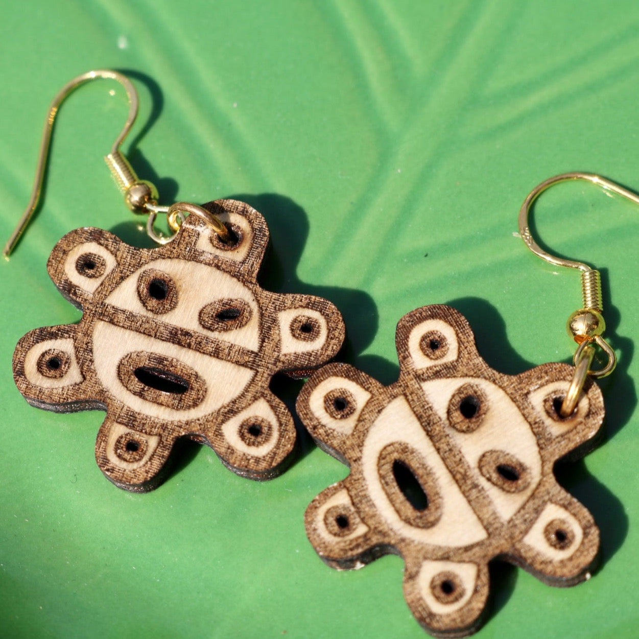 Taino Sol Wood Dangle Earrings