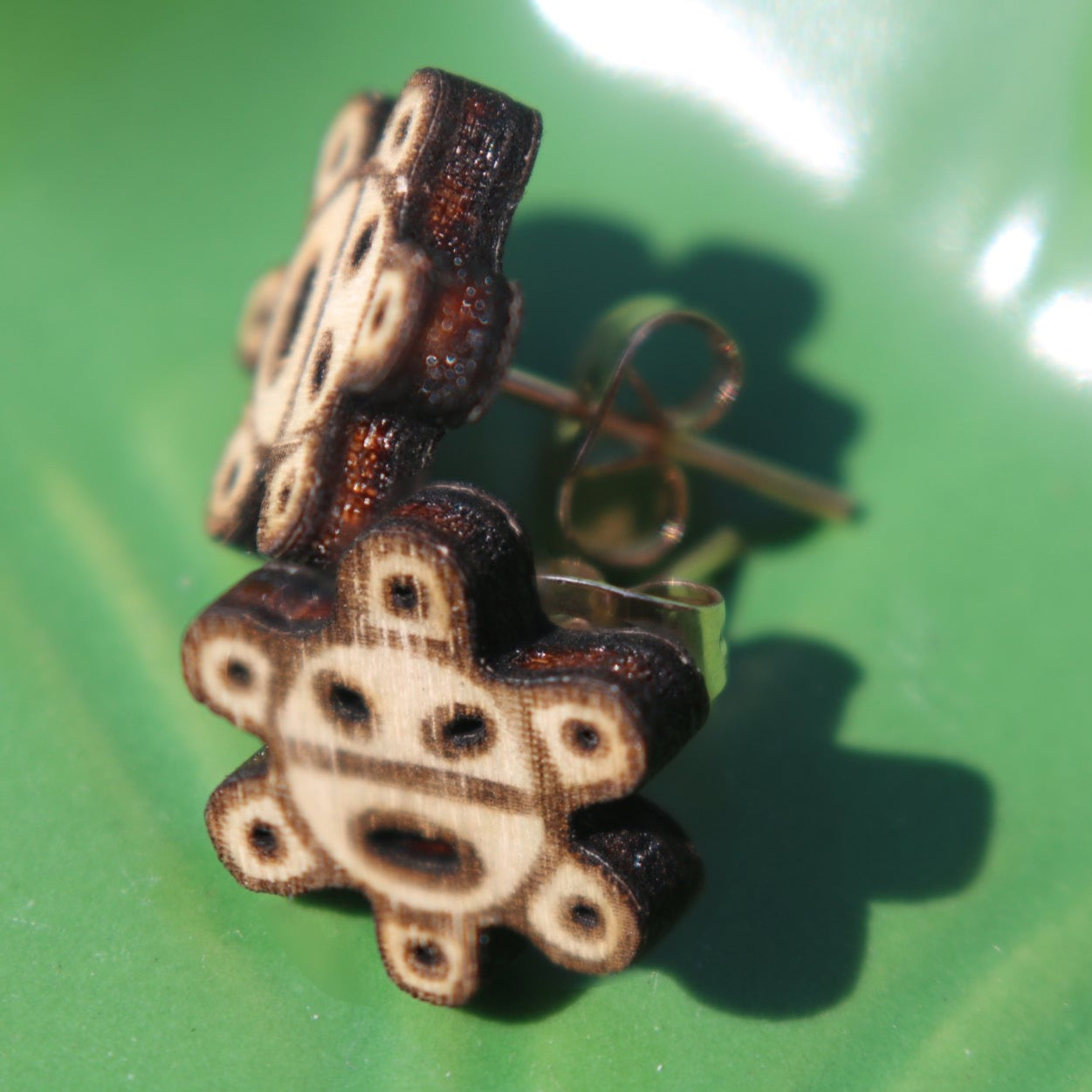 Taino Sol Wood Stud Earrings