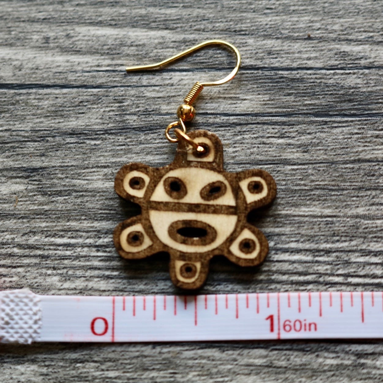 Taino Sol Wood Dangle Earrings