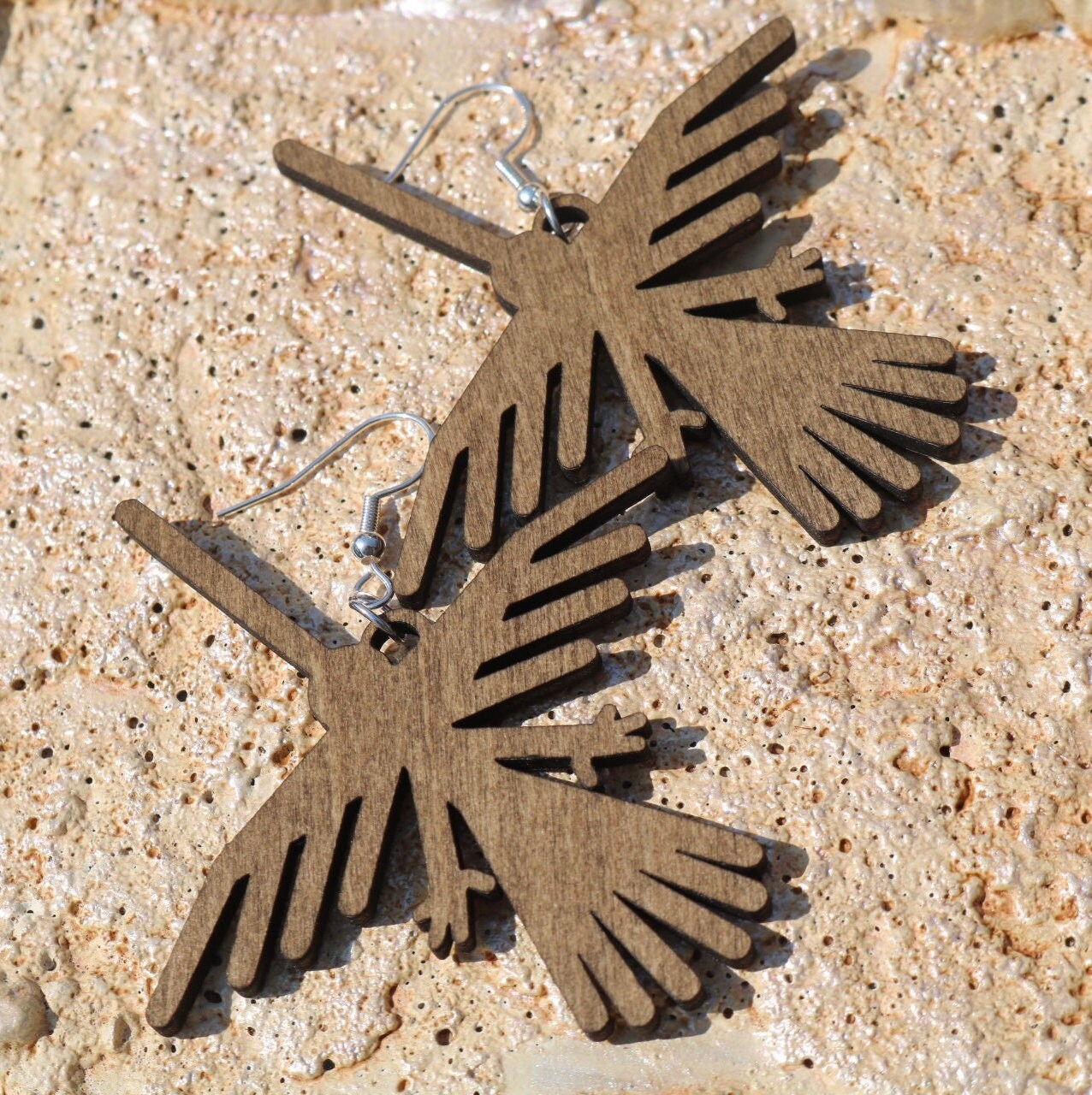 The Condor Nazca Wood Dangle Earrings