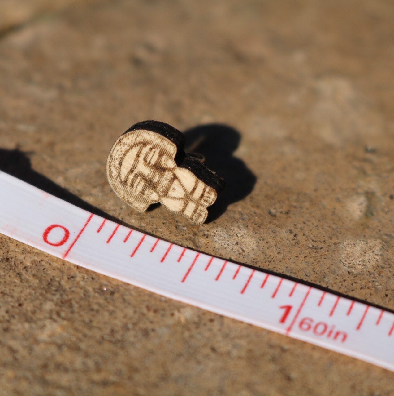 La Venus De Tacarigüa. Wood Stud Earrings