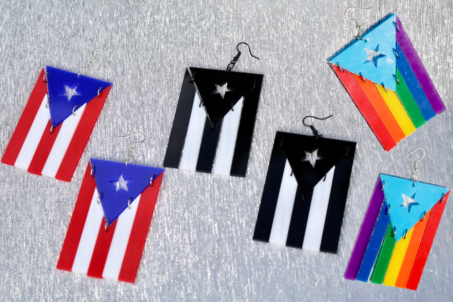PR Flag Acrylic Dangle Earrings