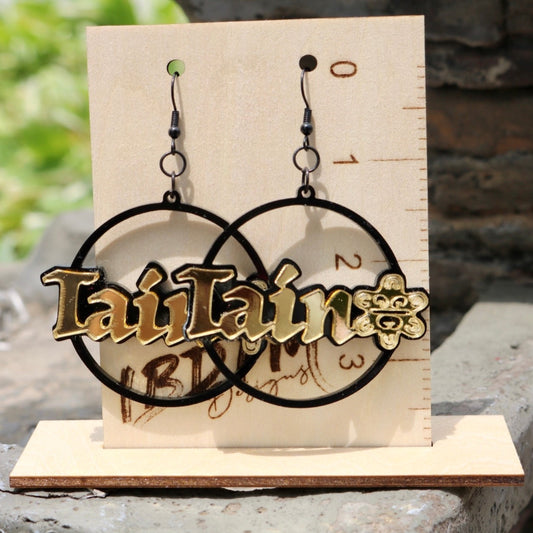 Acrylic Taino Hoop Earrings
